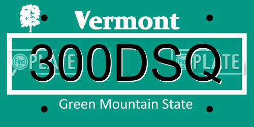 300DSQ Vermont License Plate