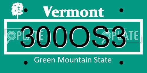 300OS3 Vermont License Plate
