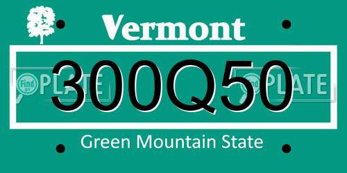 300Q50 Vermont License Plate