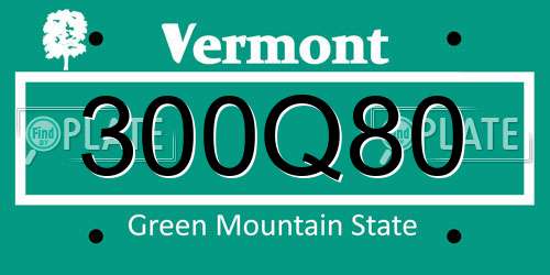 300Q80 Vermont License Plate