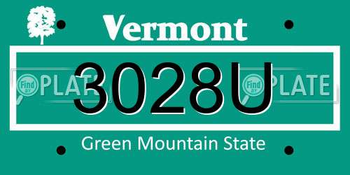 3028U Vermont License Plate