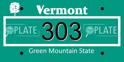 303 Vermont License Plate