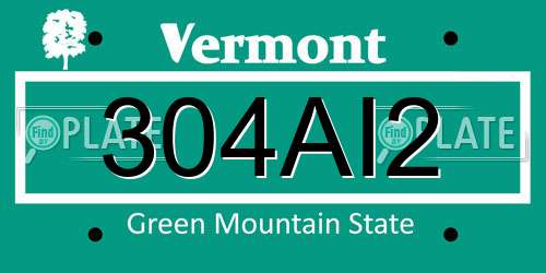 304AI2 Vermont License Plate