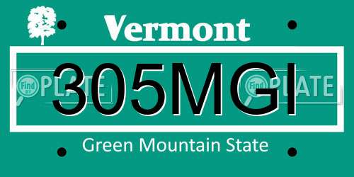 305MGI Vermont License Plate