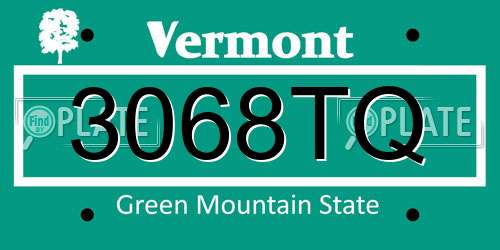 3068TQ Vermont License Plate