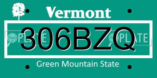 306BZQ Vermont License Plate