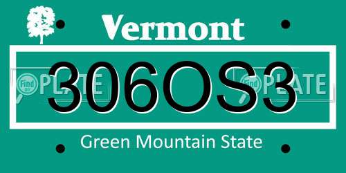 306OS3 Vermont License Plate