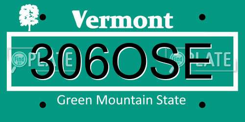 306OSE Vermont License Plate