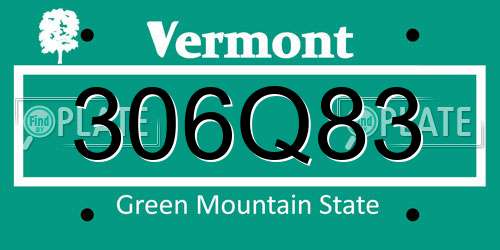 306Q83 Vermont License Plate