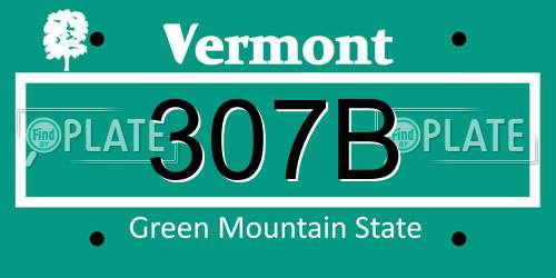 307B Vermont License Plate