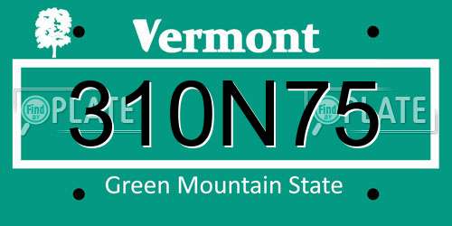 310N75 Vermont License Plate