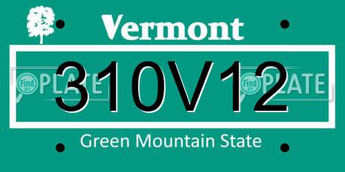 310V12 Vermont License Plate