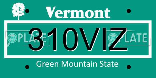 310VIZ Vermont License Plate