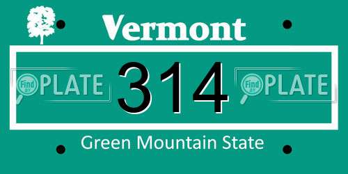 314 Vermont License Plate