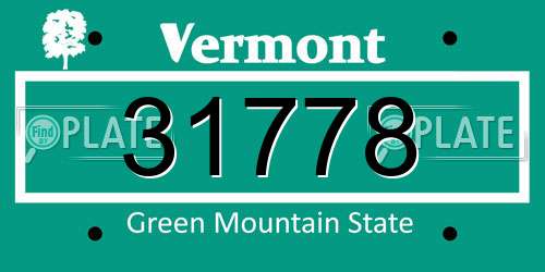31778 Vermont License Plate