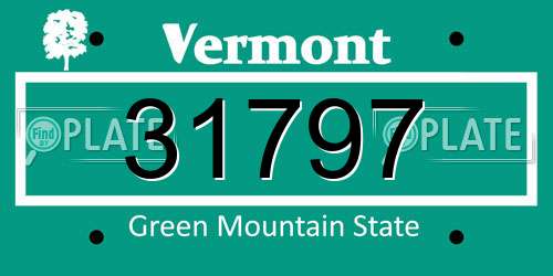 31797 Vermont License Plate