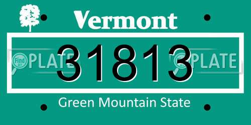 31813 Vermont License Plate
