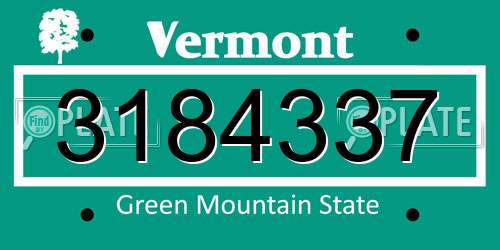 3184337 Vermont License Plate