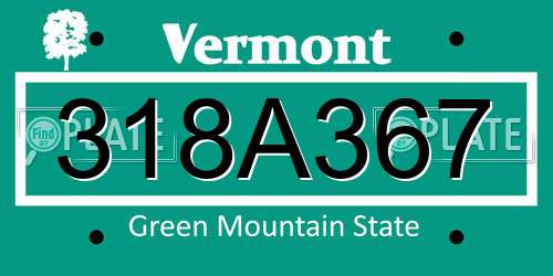 318A367 Vermont License Plate
