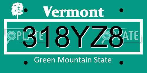 318YZ8 Vermont License Plate