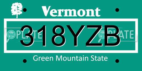 318YZB Vermont License Plate
