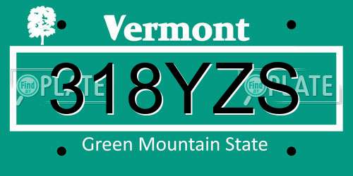 318YZS Vermont License Plate