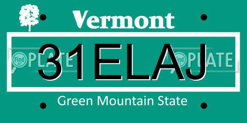31ELAJ Vermont License Plate