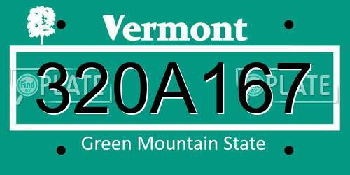 320A167 Vermont License Plate