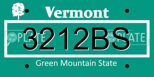 3212BS Vermont License Plate