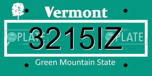3215IZ Vermont License Plate