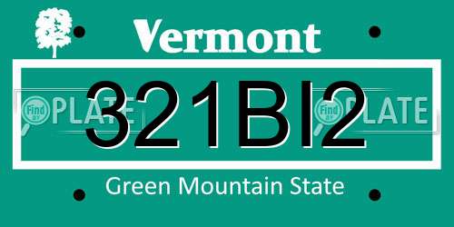 321BI2 Vermont License Plate