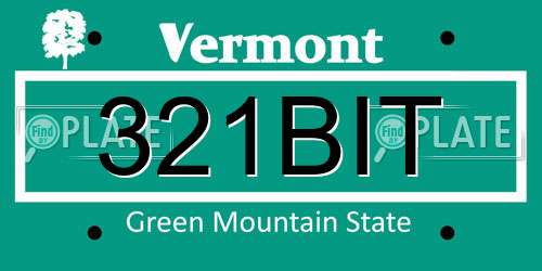 321BIT Vermont License Plate