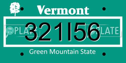 321I56 Vermont License Plate