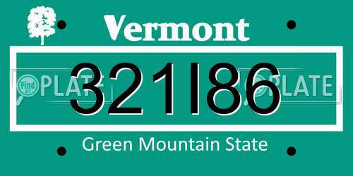 321I86 Vermont License Plate