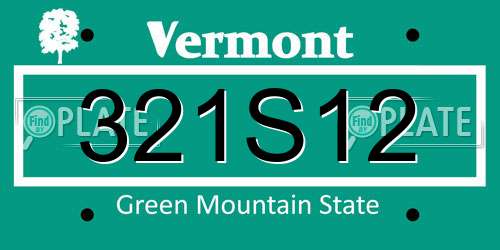 321S12 Vermont License Plate