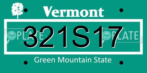 321S17 Vermont License Plate