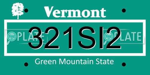 321SI2 Vermont License Plate