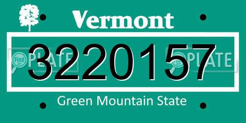 3220157 Vermont License Plate