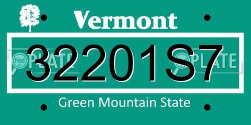 32201S7 Vermont License Plate