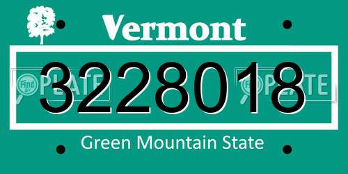3228018 Vermont License Plate