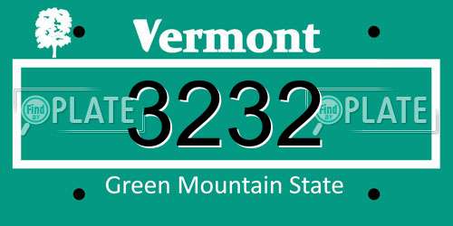 3232 Vermont License Plate