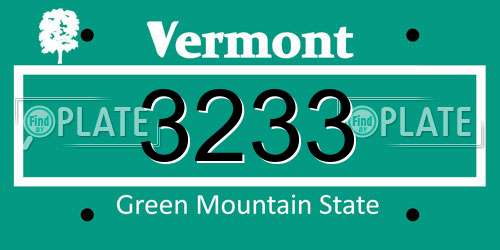 3233 Vermont License Plate