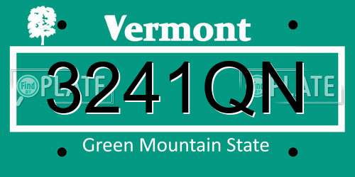 3241QN Vermont License Plate