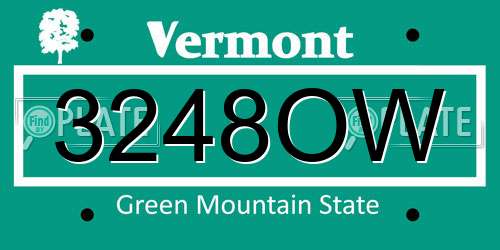 3248OW Vermont License Plate