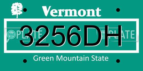 3256DH Vermont License Plate
