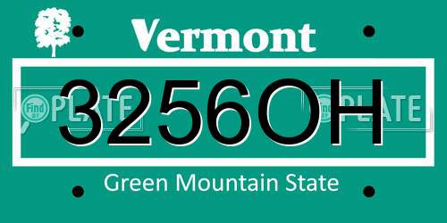 3256OH Vermont License Plate