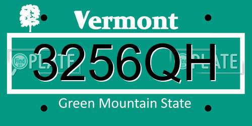 3256QH Vermont License Plate