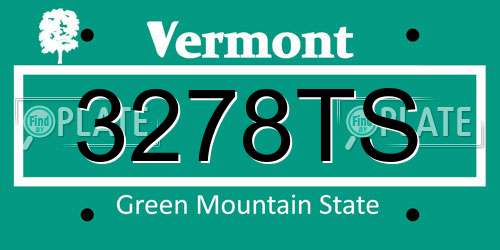 3278TS Vermont License Plate