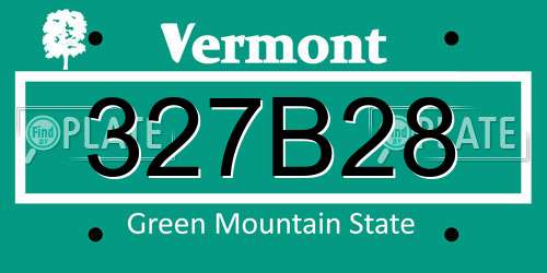 327B28 Vermont License Plate