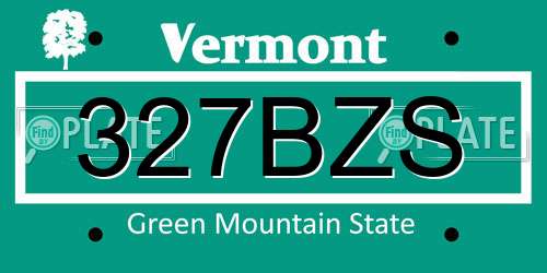 327BZS Vermont License Plate